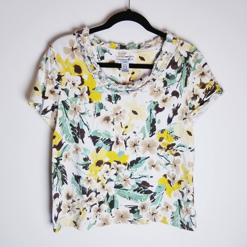 Caribbean Joe Island Hawaiian print short tshirt